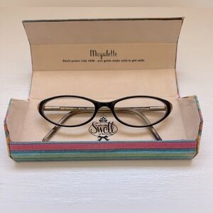 Cynthia Rowley Swell Cat Eye Glasses & Case Vintage Early 2000s